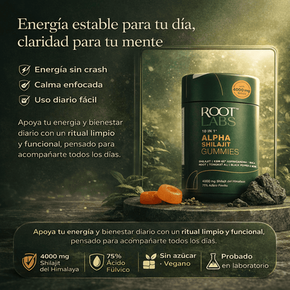 Alpha Shilajit Gummies potencia tus mejores momentos (Shilajit + Maca).